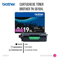 Toner Brother TN3619XL Negro 25K Pág. L3280Cdw Original