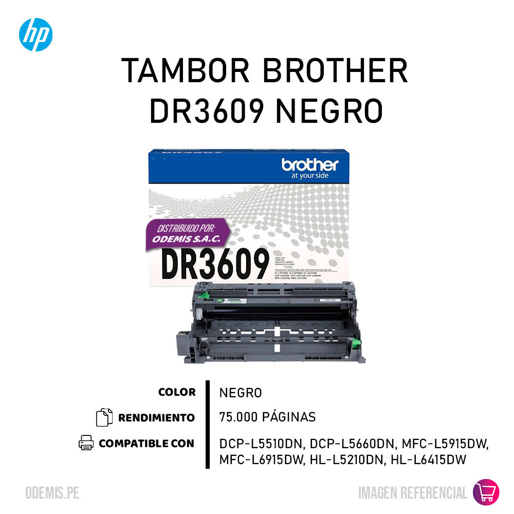 Tambor Brother Dr3609 Negro 75K Pág. DCP L5660DN Original