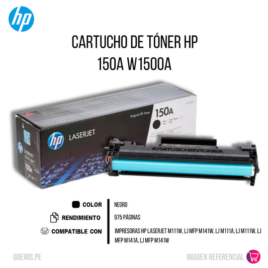 Toner HP 150A Negro W1500A 975 Pág. M111w, M141w Original