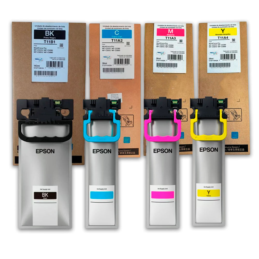 Pack Tinta Epson T11B Negro y T11A Color 143ml y 39ml C5810 Original
