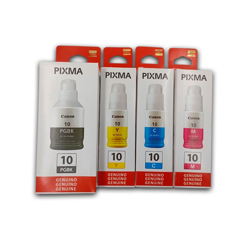 Kit de Tinta Canon GI-10 CYMK 70ml y 170ml G6010 Original