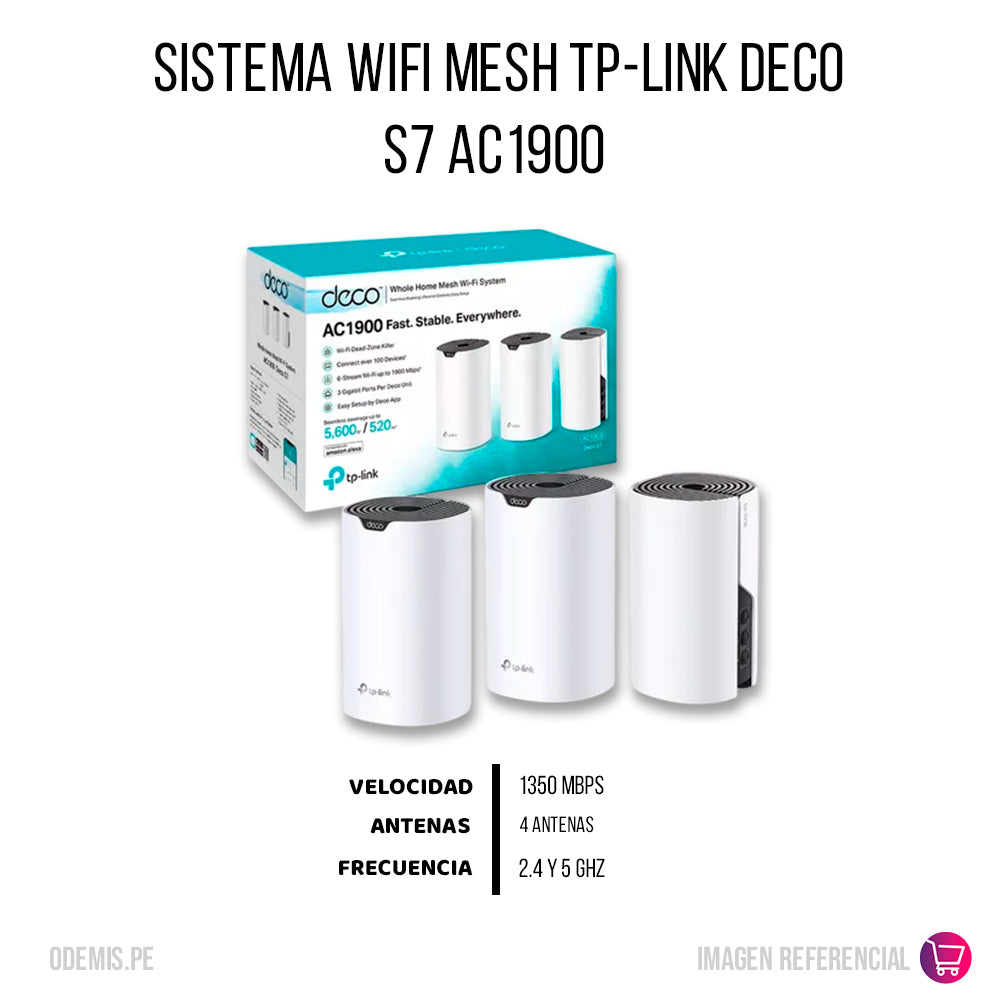 Sistema Wi-Fi Tp Link AC1900 Pack x3, 1.9K Mbps Original
