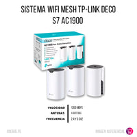 Sistema Wi-Fi Tp Link AC1900 Pack x3, 1.9K Mbps Original