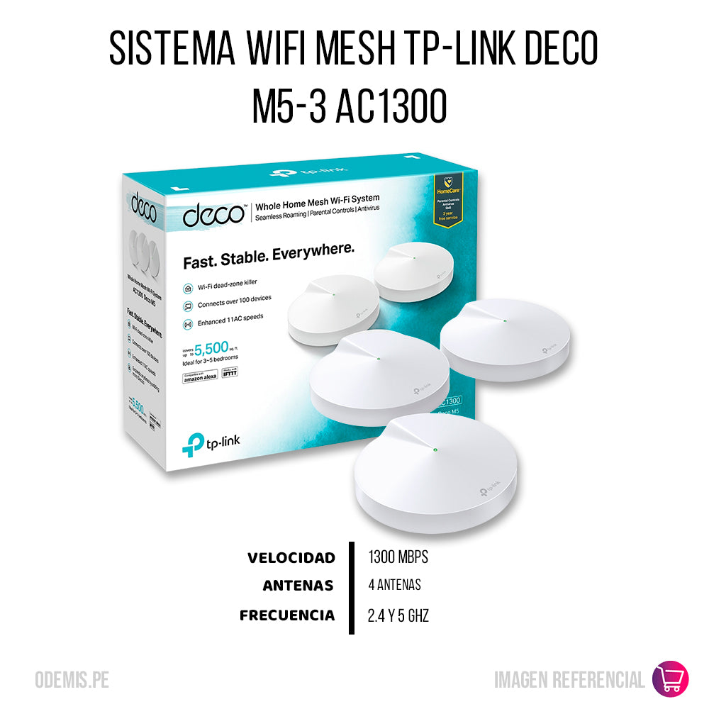 Sistema Wifi Mesh TP-Link AC1300 Pack x2, Doble Banda, 1267 Mbps Original