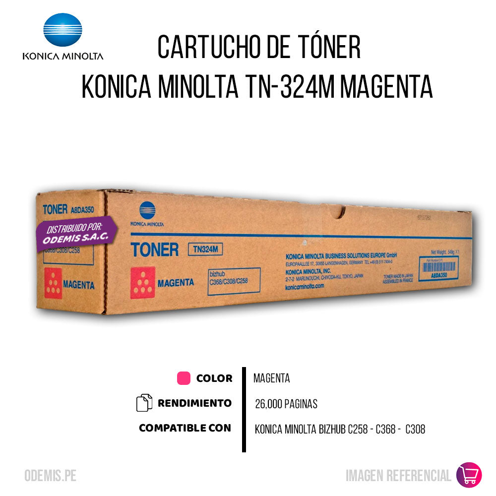 Tóner Konica Minolta TN-324M Magenta 26K Pag C258 original
