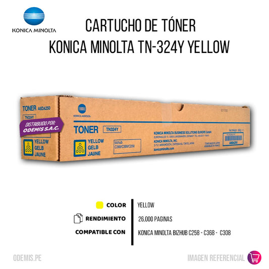 Tóner Konica Minolta TN-324Y Yellow 26K Pag C258 original