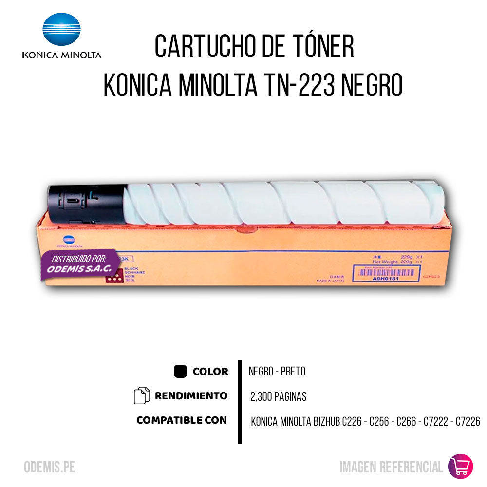 Toner Konica Minolta TN-223K Black 2.3K Pag C226 Original