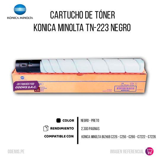 Toner Konica Minolta TN-223K Black 2.3K Pag C226 Original
