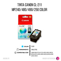 Tinta Canon Cl-211 Color 255 Páginas MP240, MP250 Original