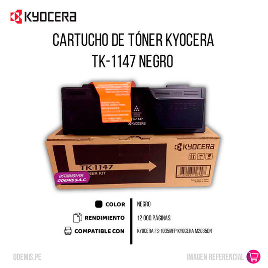 Toner Kyocera TK-1147 Negro 12K Pag FS-1035 MFP Original