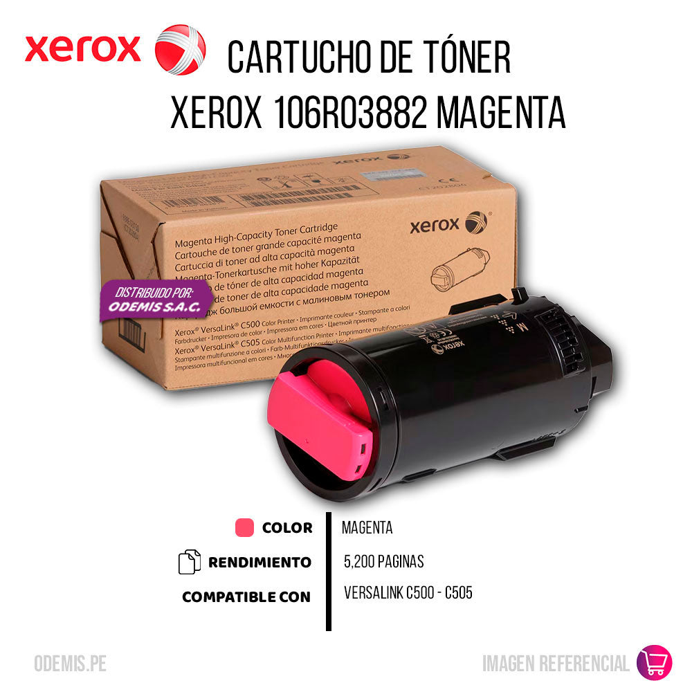 Toner Xerox 106R03882 Magenta 5.2K Pag C500 Original