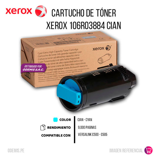 Toner Xerox 106R03884 Cian 9K Pag VersaLink C500 Original