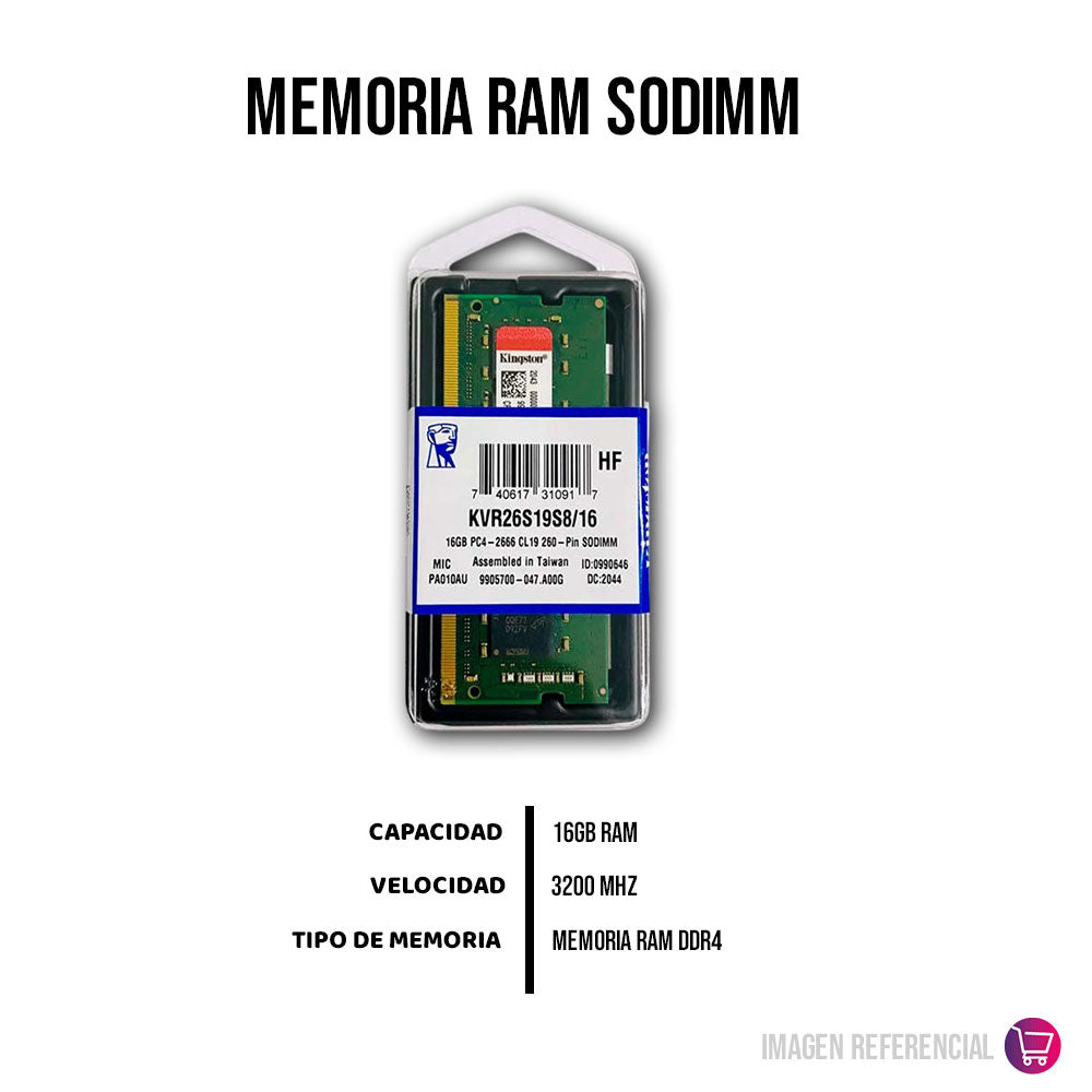 Memoria Ram Kingston Ddr4 16Gb 3200MHZ Sodimm Original