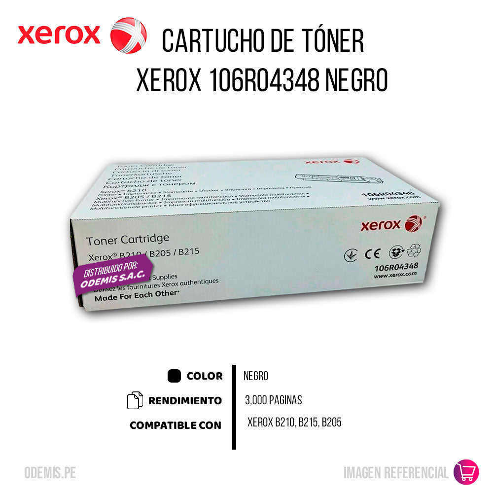 Toner Xerox 106R04348 Negro 3.000 Pág. B215 Original