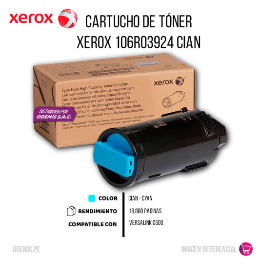 Toner Xerox 106R03924 Cyan 16,800 Pág. C600 Original