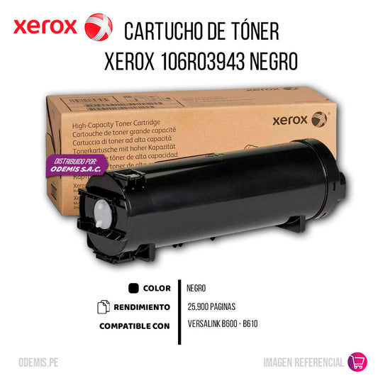 Toner Xerox 106R03943 Negro 25K Pág. B615 Original
