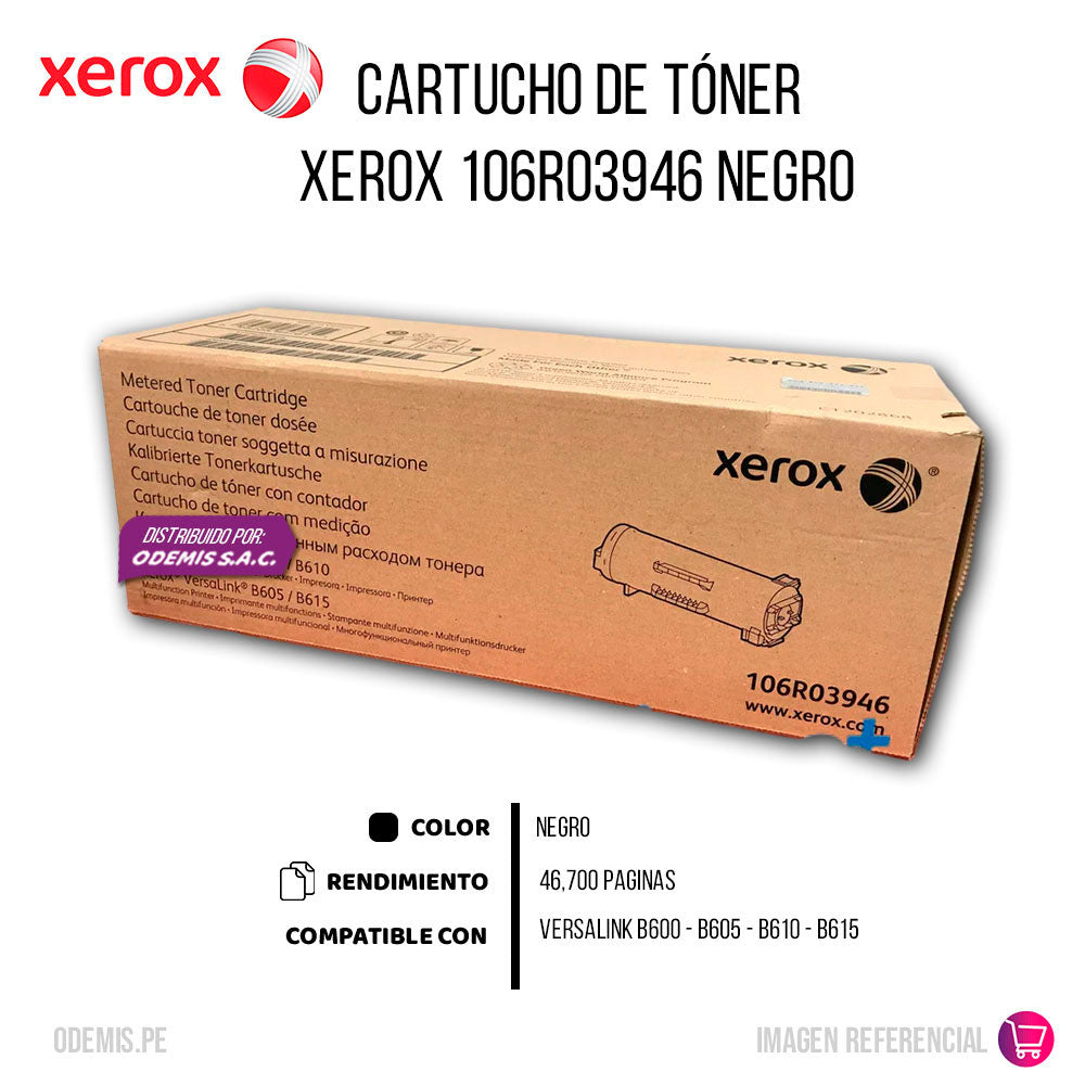 Toner Xerox 106R03946 Negro 46,700 Pág. B615 Original