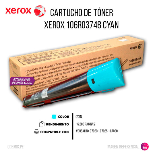 Toner Xerox 106R03748 Cian 16,500 Pág. C7030 Original
