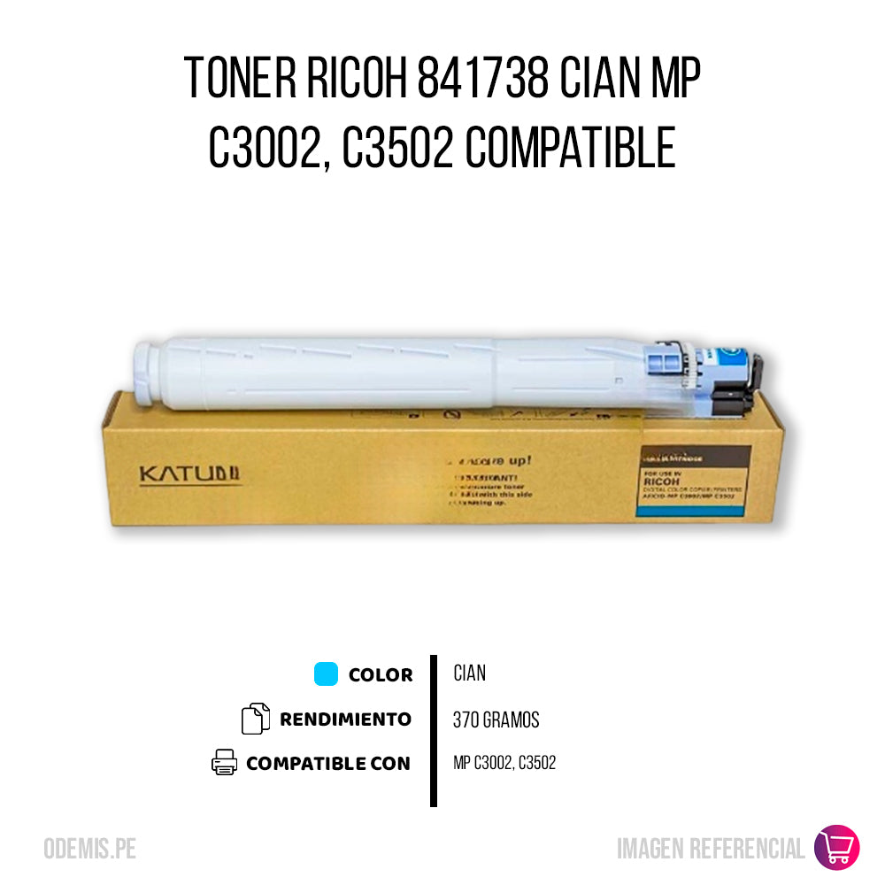 Toner Ricoh Cyan 841650 18K Pág. C3002. C3502 Compatible