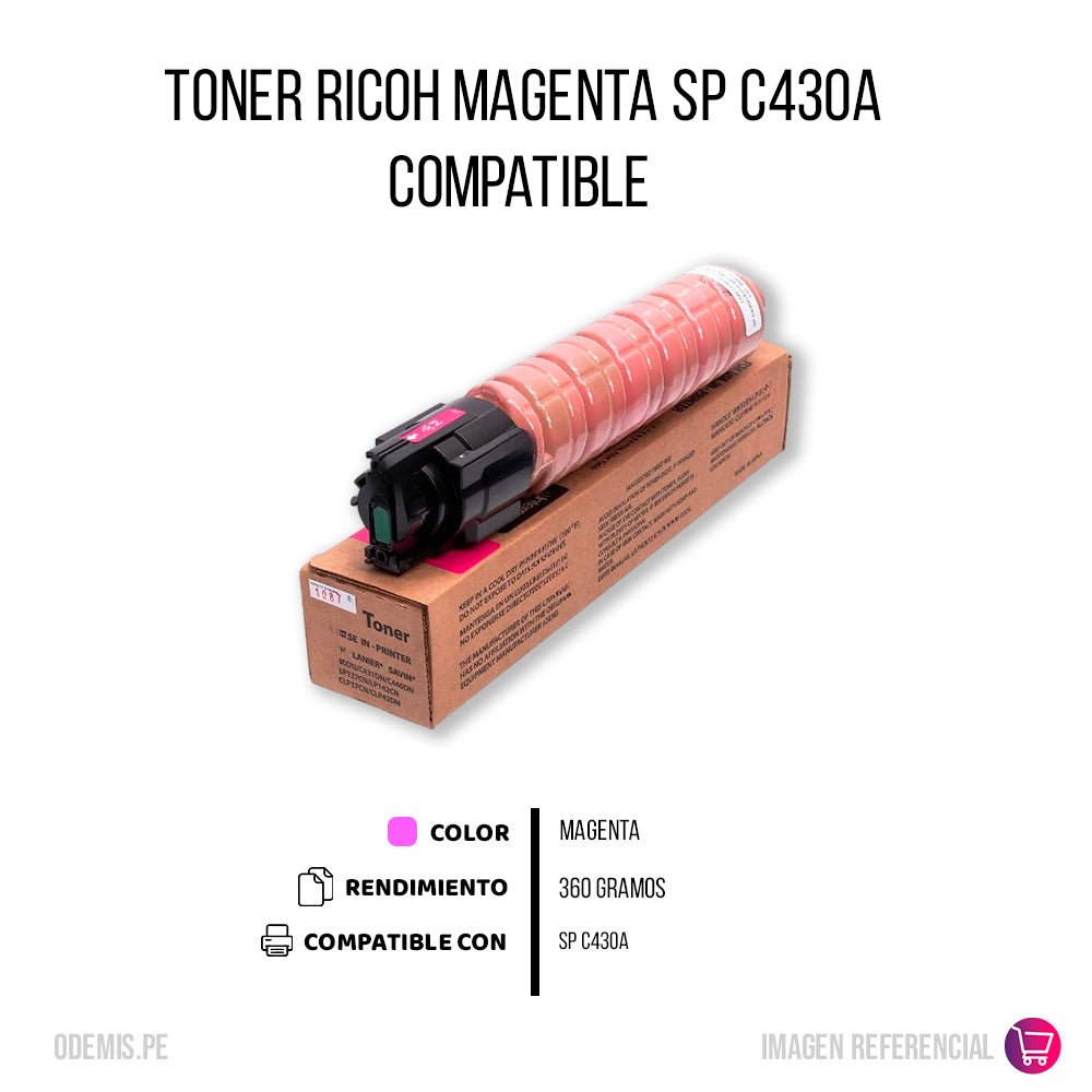 Toner Ricoh 821107 Magenta 360g SP-C430A. SP-C431 Compatible