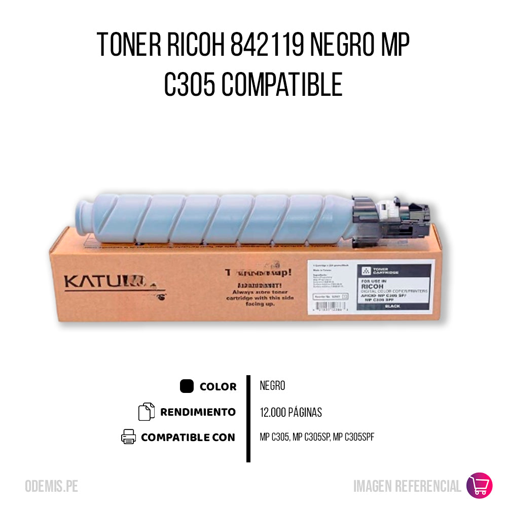 Toner Ricoh 842119 Negro 224g C305. C305SP Compatible