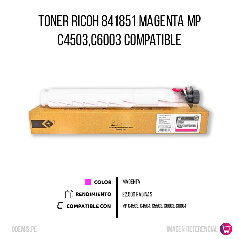 Toner Ricoh 841851 Magenta 455g Mp C4503 Compatible
