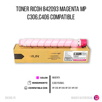 Toner Ricoh 842093 Magenta 117g MP C306. MP C406 Compatible