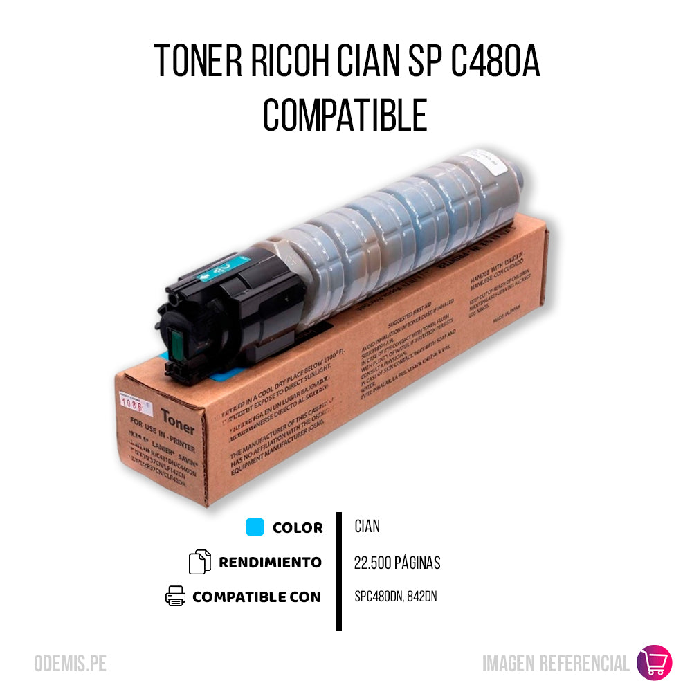 Toner Ricoh 821258 Cian 34K Pág. SP C840A Compatible