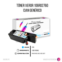 Toner Xerox 106R02760 Cian 1K Pág. WC 6027. WC 6025 Compatible