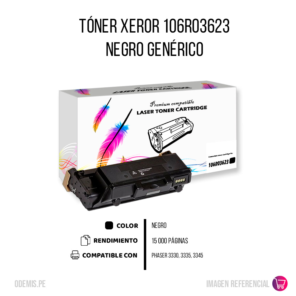 Toner Xerox 106R03623 Negro 15K Pág. WC 3335 Compatible
