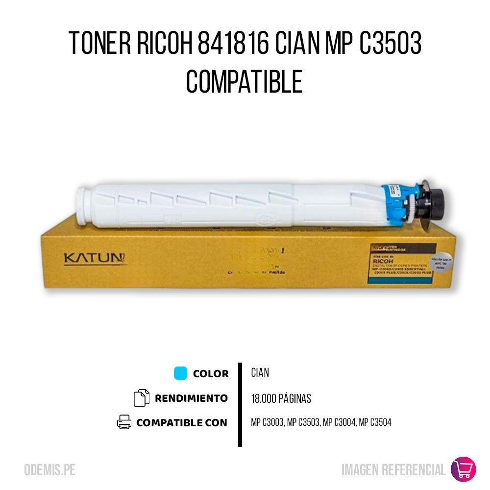 Toner Ricoh 841816 Cian 331g MP C3003. MP C3503 Compatible