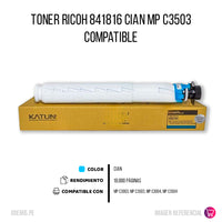 Toner Ricoh 841816 Cian 331g MP C3003. MP C3503 Compatible
