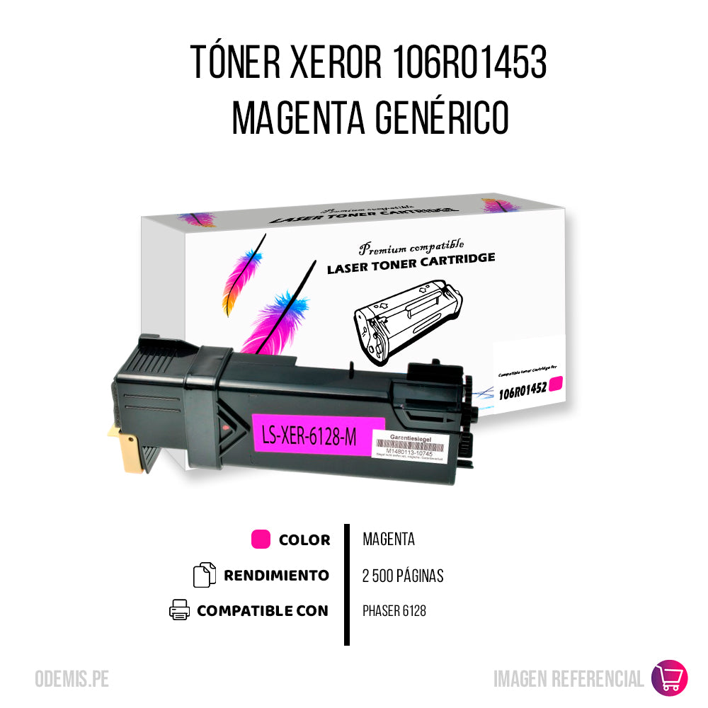 Toner Xerox 106R01453 Magenta 2.5K Pág. 6128 Compatible