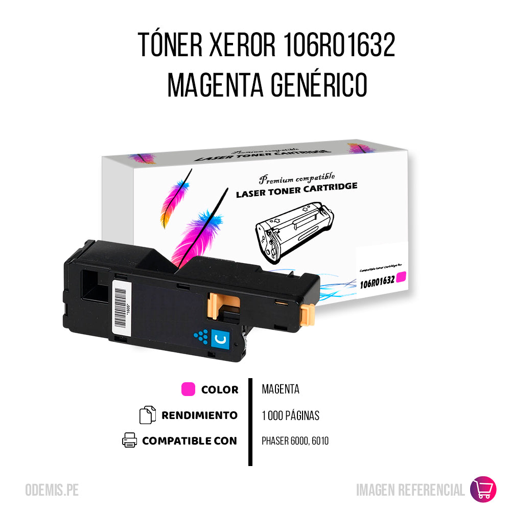 Toner Xerox 106R01632 Magenta 1K Pág. WC 6000 Compatible