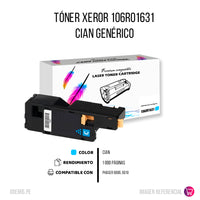 Toner Xerox 106R01631 Cian 1K Pág. WC 6000. 6010 Compatible