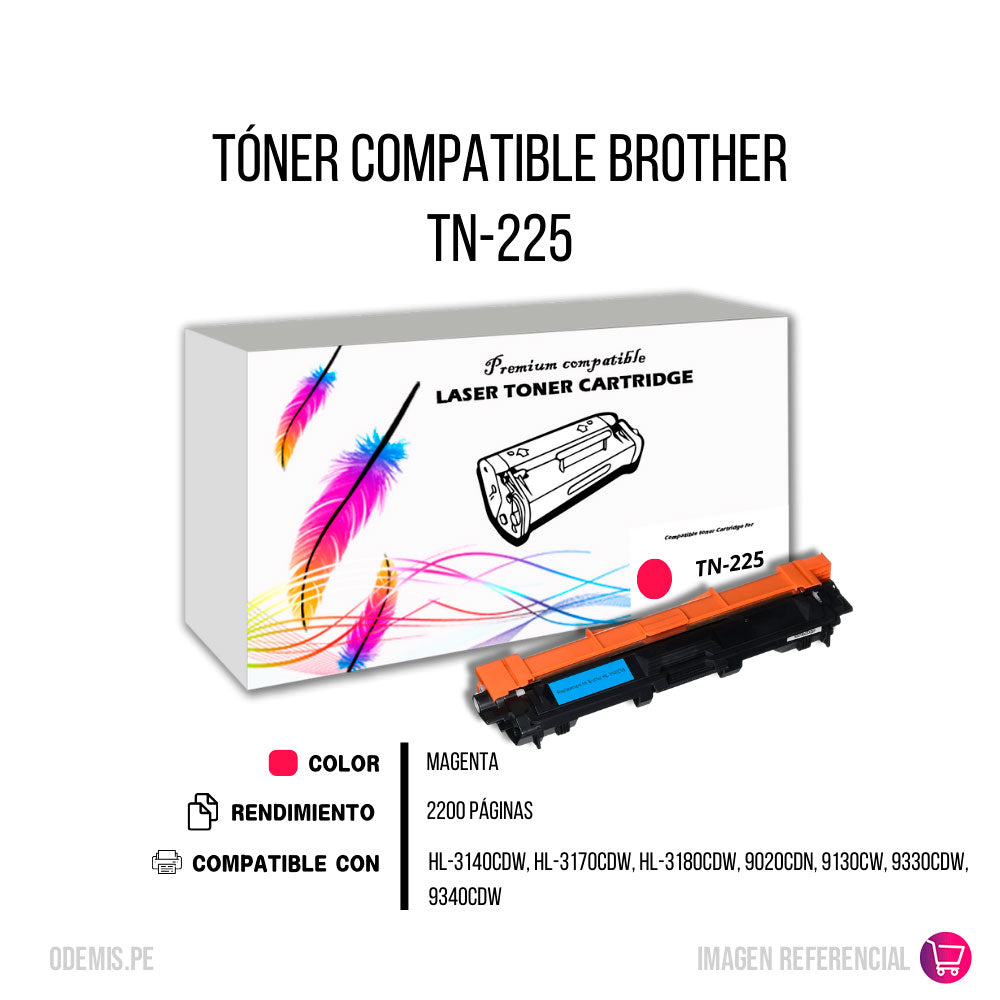 Toner Brother TN-225 Magenta 2.2K Pág. HL 3140CW Compatible