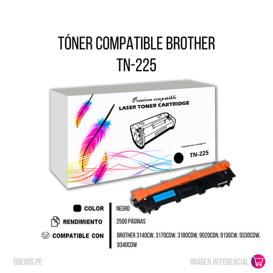Toner Brother TN-225 Negro 2.5K Pág. HL 3140CW Compatible