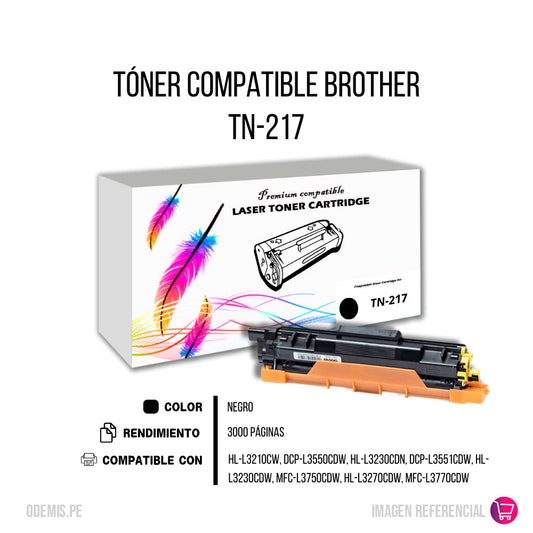 Toner Brother TN-217 Negro 3K Pág. Hl-L3210 Compatible