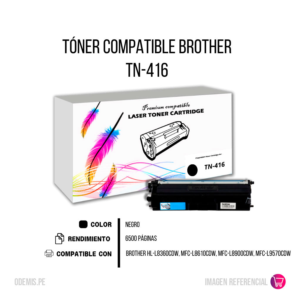 Toner Brother TN-416 Negro 6,5K Pág. L8900CDW Compatible