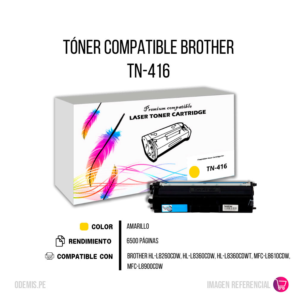 Toner Brother TN-416 Yellow 6,5K Pág. HL-L8260CDW Compatible