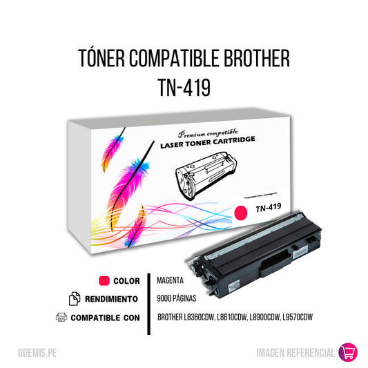 Toner Brother TN-419 Magenta 9K Pág. L8360Cdw Compatible
