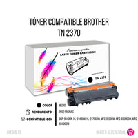 Toner Brother TN 2370 Negro 2.6K Pág. DCP-L2520DW Compatible