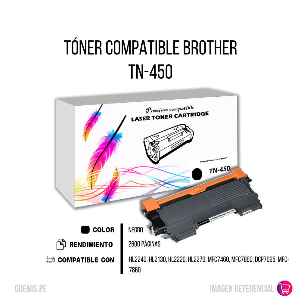 Toner Brother TN-450 Negro 2,6K Pág. HL2240 Compatible