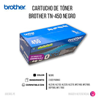 Toner Brother Tn450 Negro 2600 Pág. DCP7060D Original