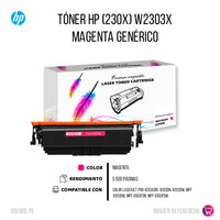 Toner Hp 230X Magenta W2303X 5,5K Pág. 4203 Compatible