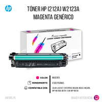 Toner Hp 212A Magenta W2123A 4,5K Pág. M555 Compatible