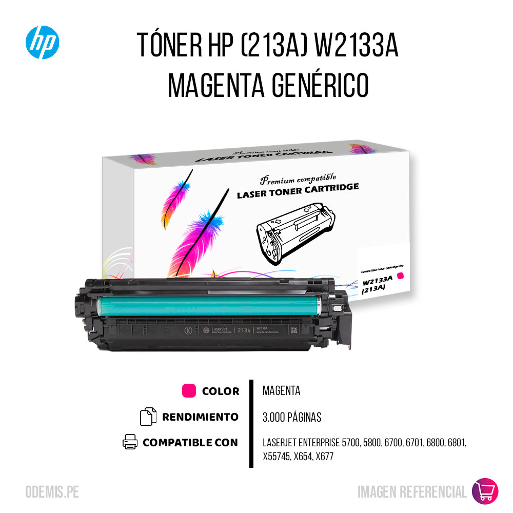 Toner Hp 213A Magenta W2133A 3K Pág. 5700 Compatible