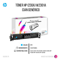 Toner Hp 230A Cyan W2301A 1.8K Pág. 4203 Compatible