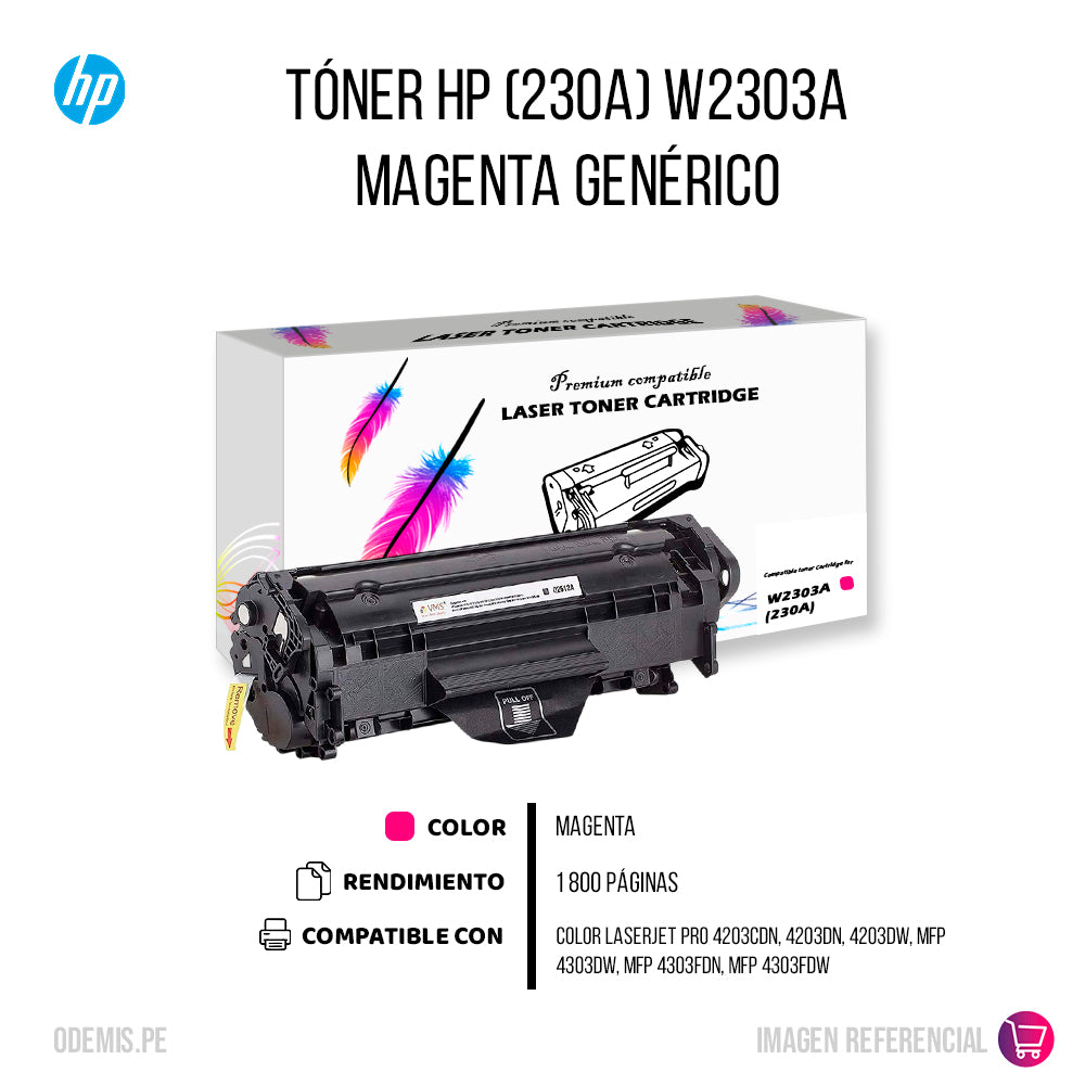 Toner Hp 230A Magenta W2303A 1.8K Pág. 4203 Compatible