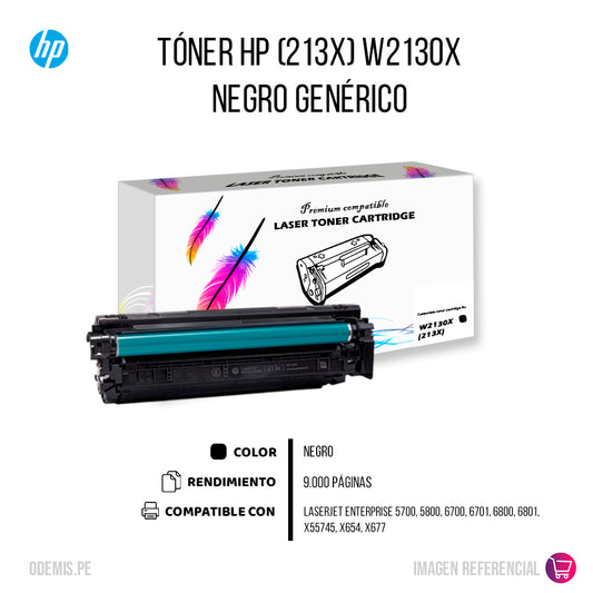 Toner Hp 213X Negro W2130X 9K Pág. 5700 Compatible